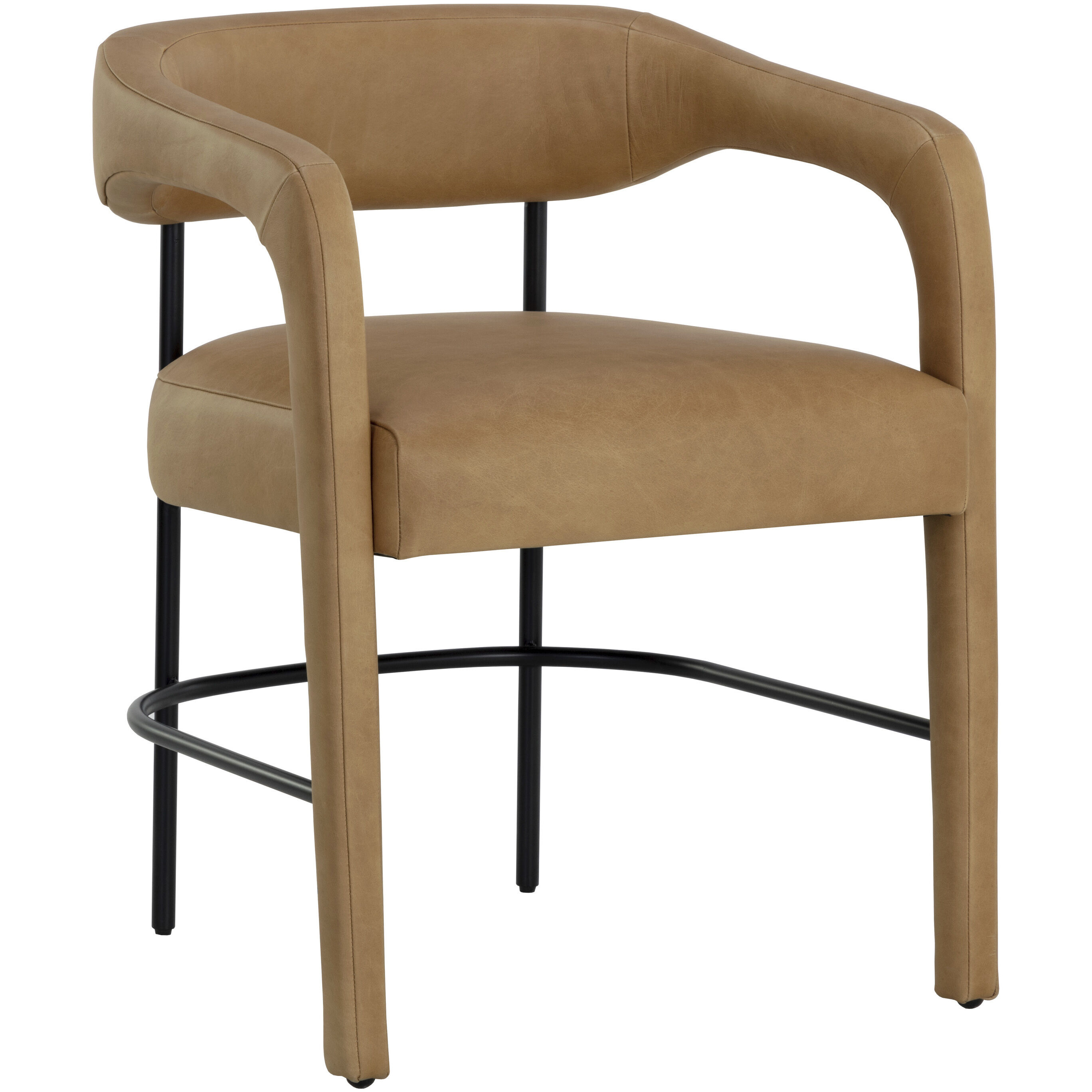 Mavia Ludlow Sesame Leather Dining Armchair